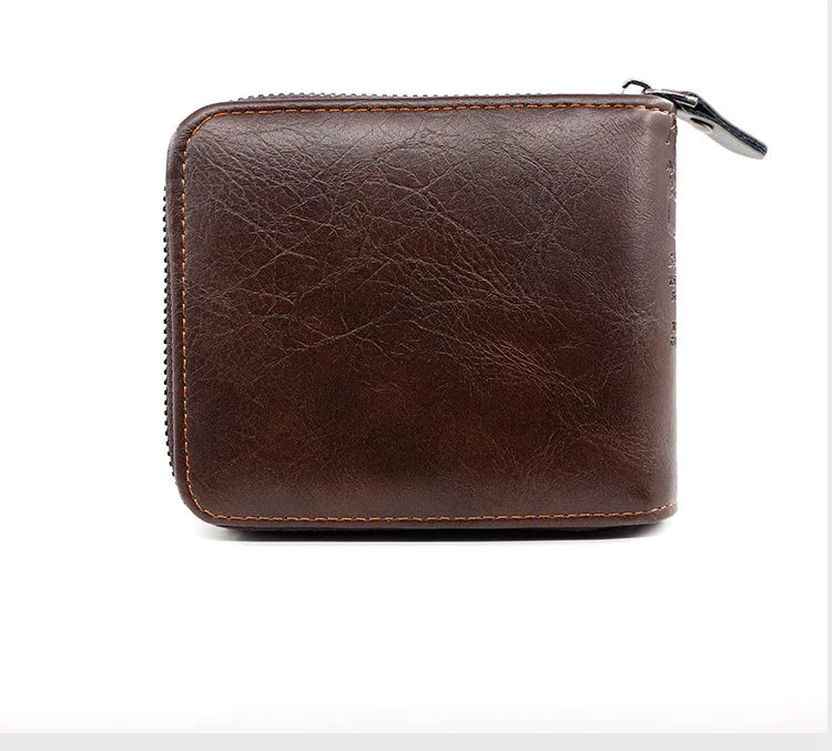 New High Quality Zipper Men Wallets Brand Card Holder Classic Male Wallet  Photo Holder Coin Pocket Men's Purses