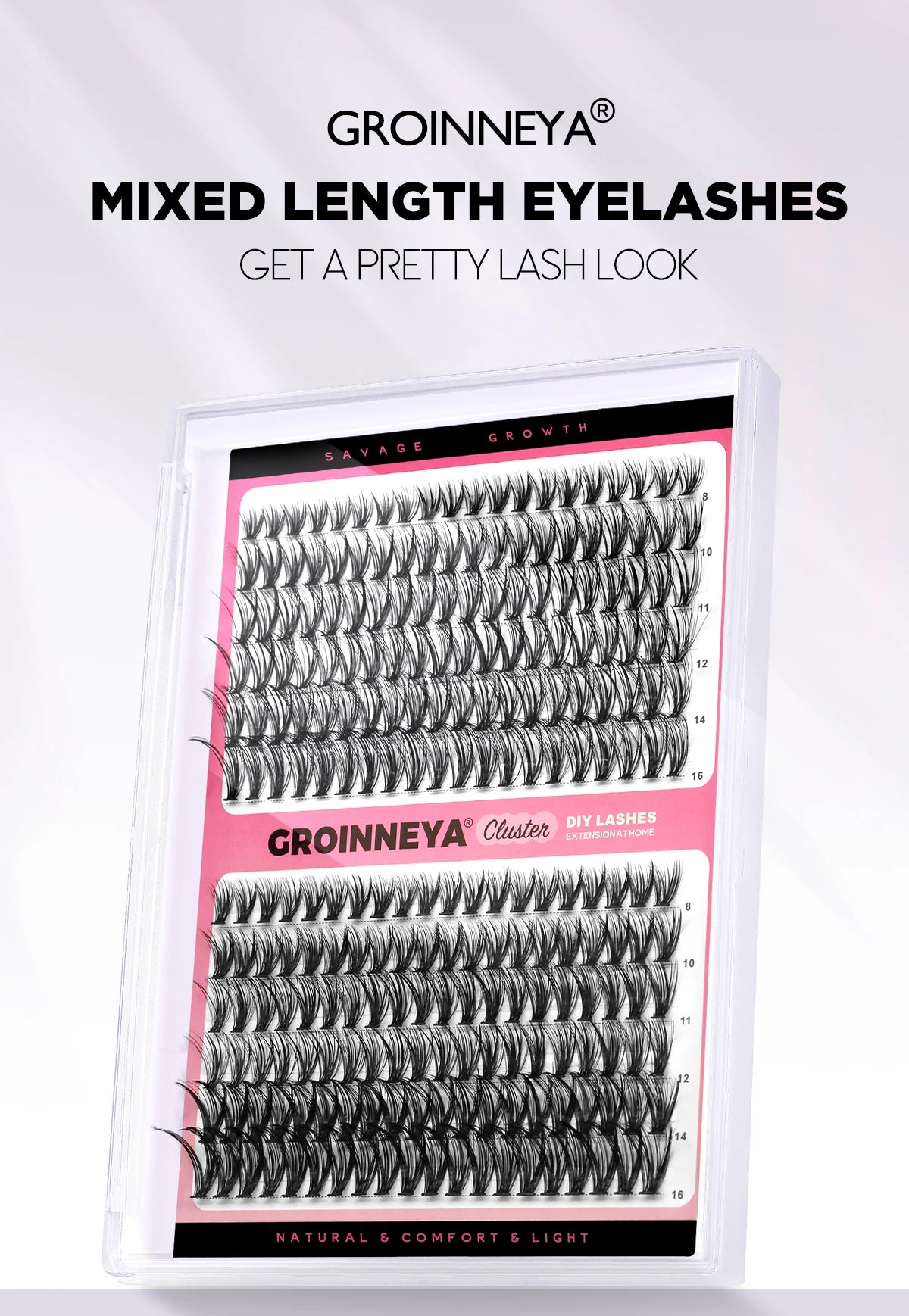 Lashes Clusters Set Extensions Kit Fake eyelashes Mix Lash Clusters with Lash Bond Seal and Lash Applicator Tool Makeup