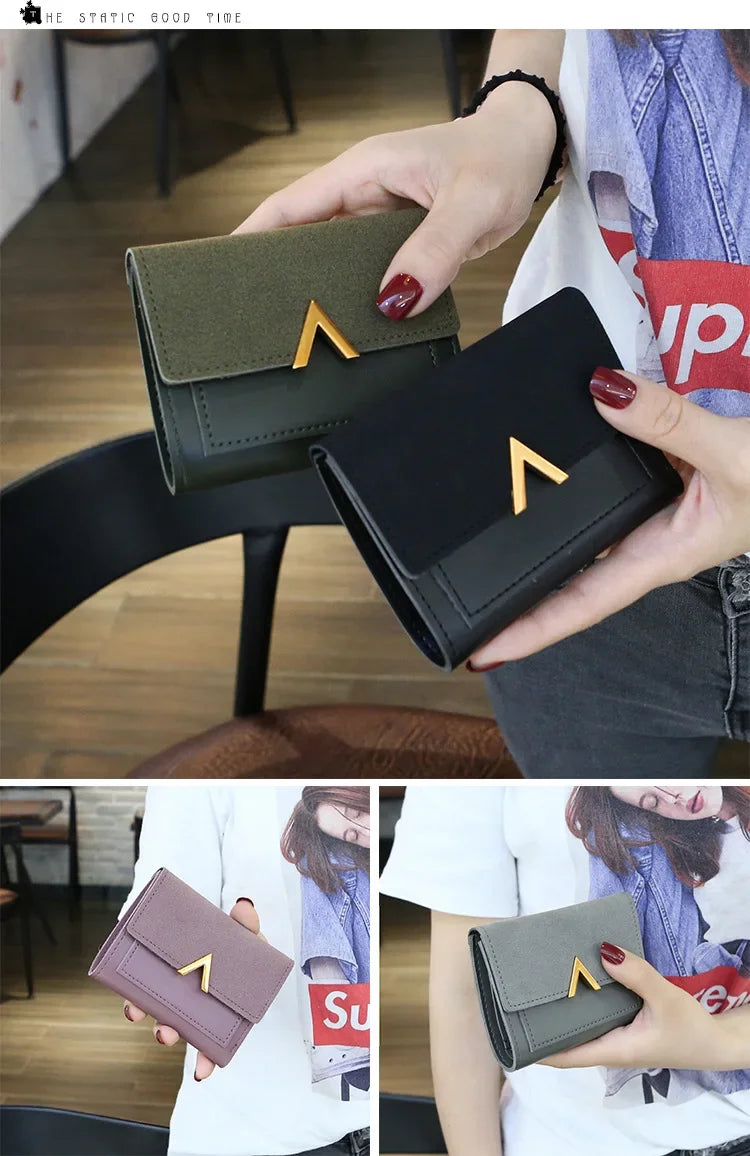 Leather New Women Purse Small Short Leather Wallet Luxury Brand Mini Female Fashion Wallets And Purse Credit Card Holder