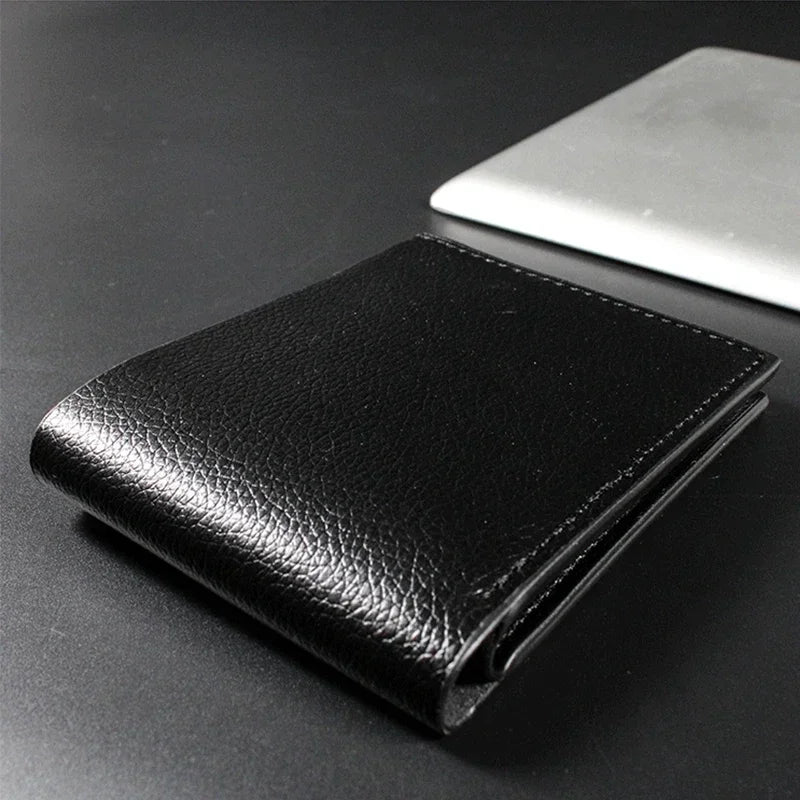 Men's Wallet Genuine Leather Men Wallets Premium Product Real Cowhide Wallets for Man Short Black Walet Portefeuille Homme