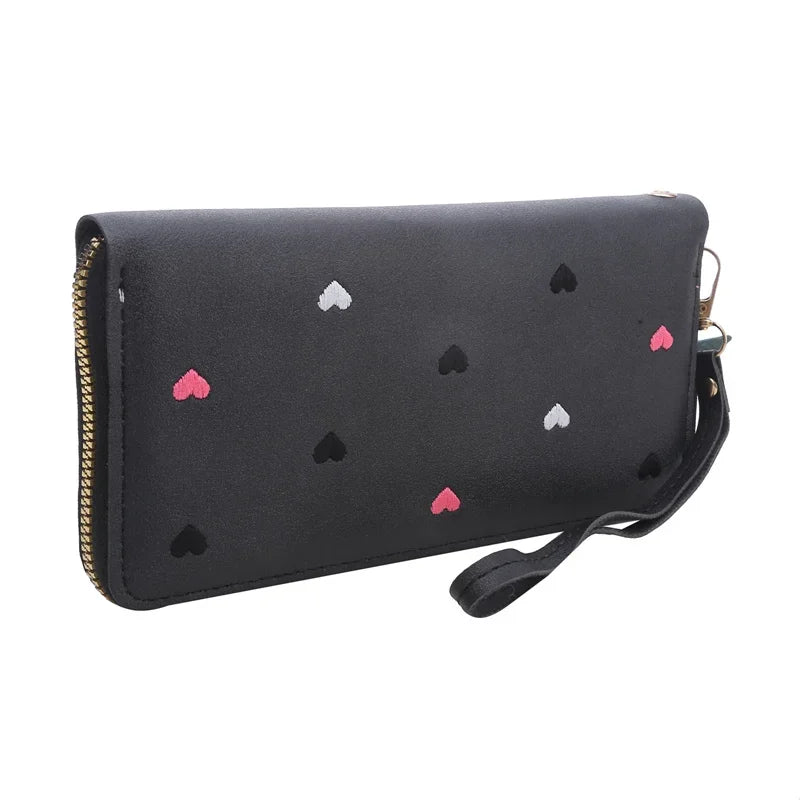 Women Long Wallets Purses Luxury Love Heart Wallets for Ladies Girl Money  Pocket Card Holder Female Wallets Phone Clutch Bag