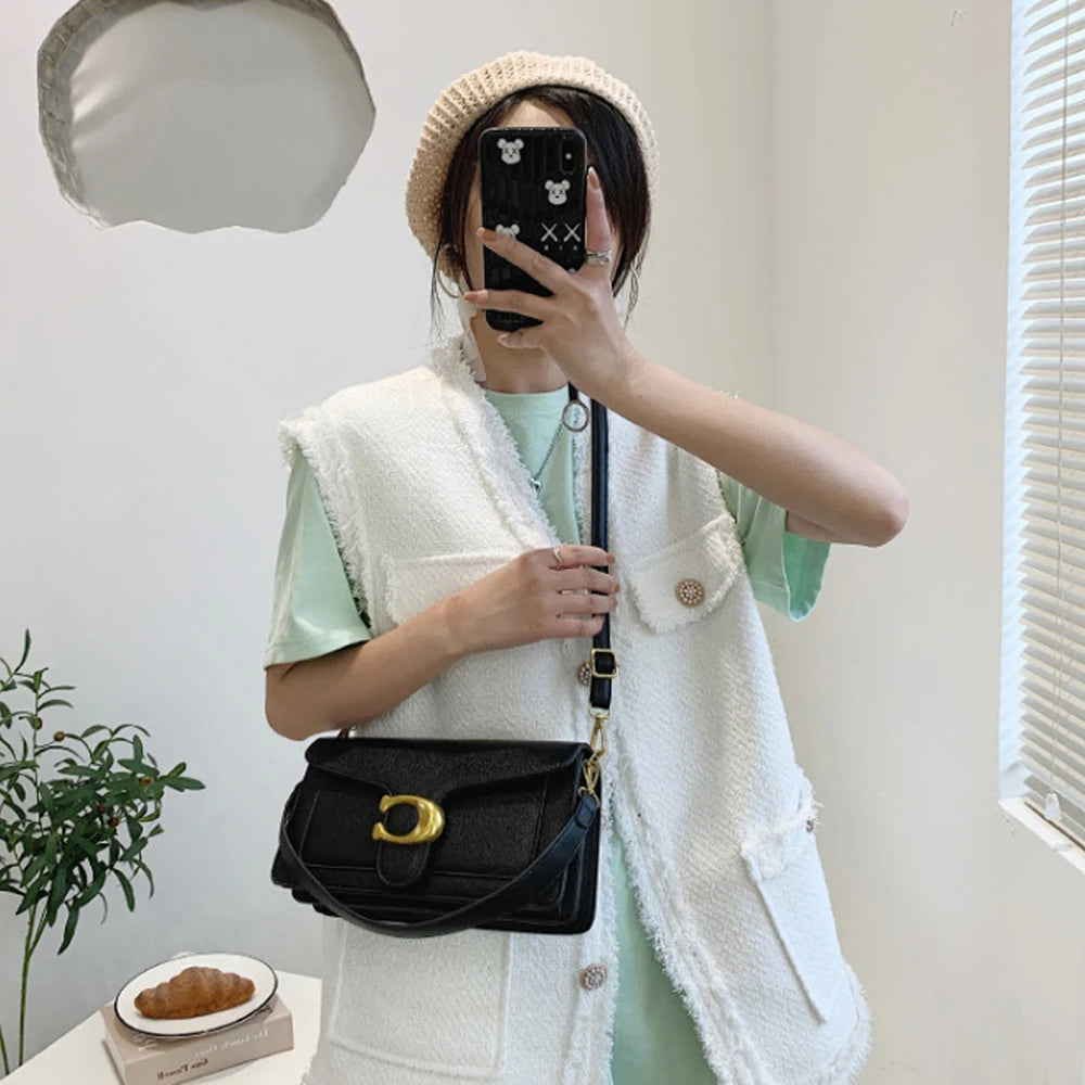 Fashionable Caviar Small Square Bag Diagonal Cross Shoulder Messenger Bag Adjustable Pu Leather Female Tote Bag Womens Handbag