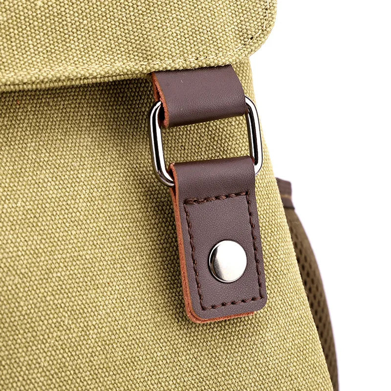 Small Mens Backpack Canvas Casual Backpacks for Men 2024 Mini Male School Bag Rucksack Man Multi-function Crossbody Bag Travel