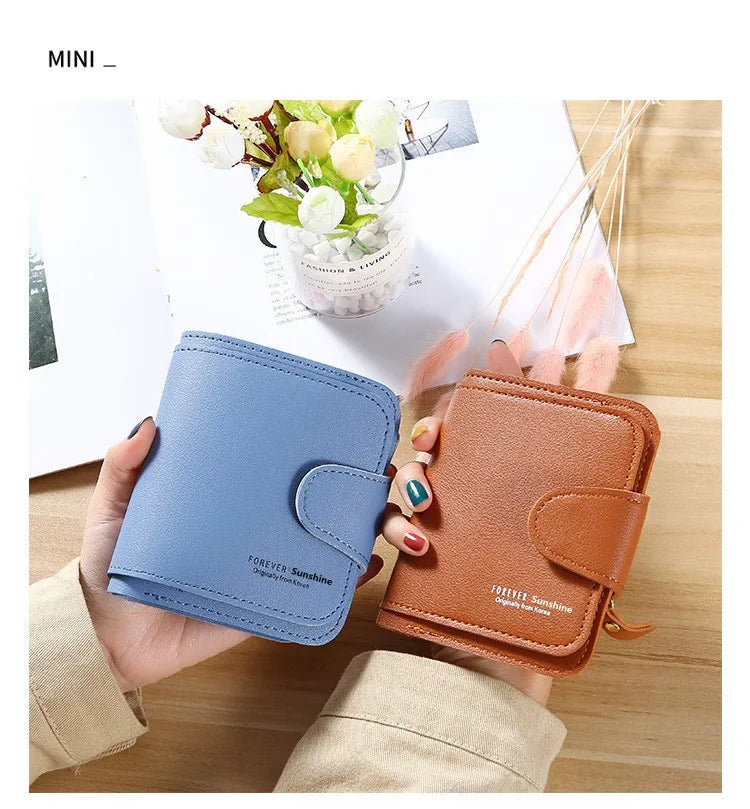 Women Wallets 2023 New Luxury Brand Red Black Small Mini Coin Purse Hasp Card Holder Lady Wallet Zipper Female Leather Buckle