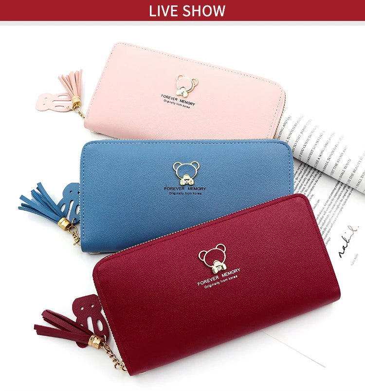 New Women Phone Bags Long Wallets Free Name Engraving Cute Card Holder Zipper Female Purse Minimalist Coin Pocket Women's Wallet