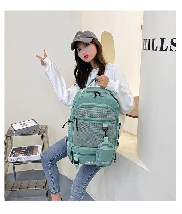 Hot Selling Solid Color Multi Kinetic Oxford Women's Backpack 2024 New Business Travel Sports High-capacity Men's Backpack