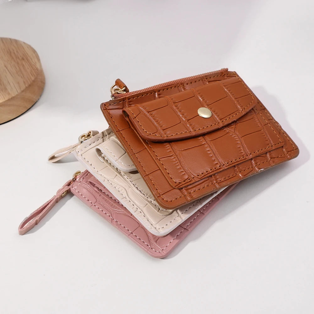 Mini Wallets Hasp Solid Multi-Cards Holder Women Simple Leather Female Purse Coin Short Wallets Slim Small Wallet Zipper Hasp