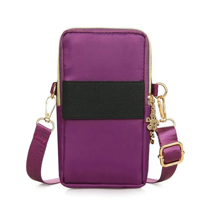 New 7 Color Mobile Phone Crossbody Bags for Women Fashion Women Shoulder Bag Cell Phone Pouch With Headphone Plug 3 Layer Wallet