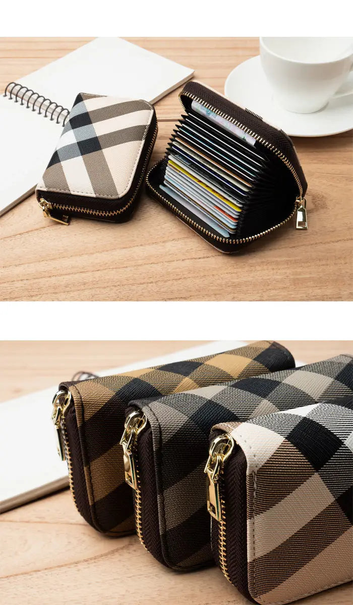 New Casual Wallet Multi-Slot Card Holder Zipper Coin Purse Small Clutch PU Money Bag Purse Cardholder Wallets for Men and Women