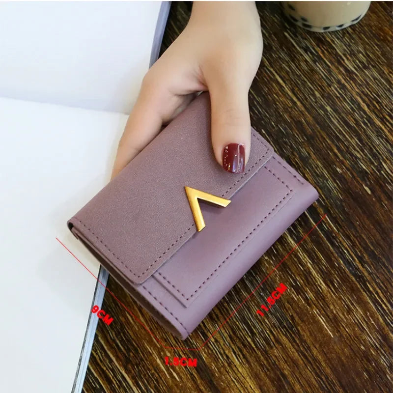 Leather New Women Purse Small Short Leather Wallet Luxury Brand Mini Female Fashion Wallets And Purse Credit Card Holder