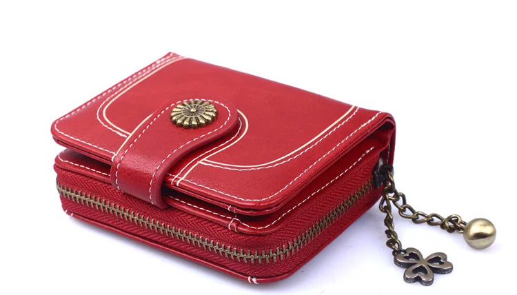 Women Wallets and Purses PU Leather Money Bag Female Short Hasp Purse Small Coin Card Holders Blue Red Clutch New Women Wallet