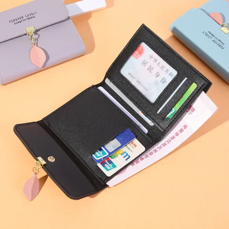 Fashion Short Women Wallet PU Leather Women Luxury Tassels Wallet Hasp Small Wallet Trend Coin Purse Ladies Card Holder Monedero