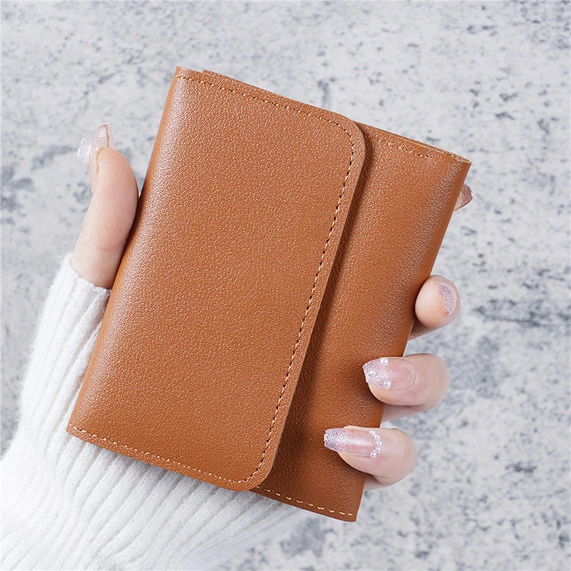 New Cute Wallets for Women Small Hasp Girl Credit Card Holder for PU Leather Coin Purse Female Wallet Short Purses for Women