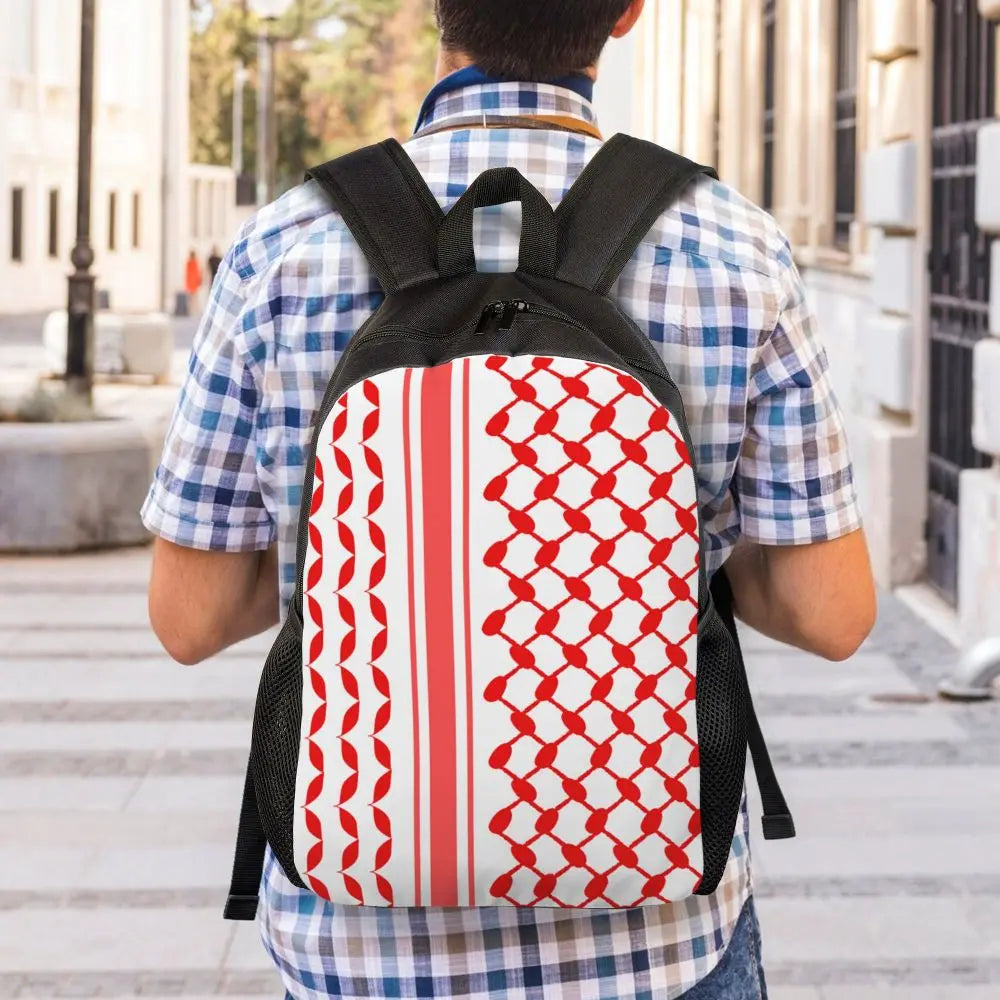 Custom Palestinians Keffiyeh Pattern Backpack for Women Men Waterproof College School Tradition Bag Print Bookbags