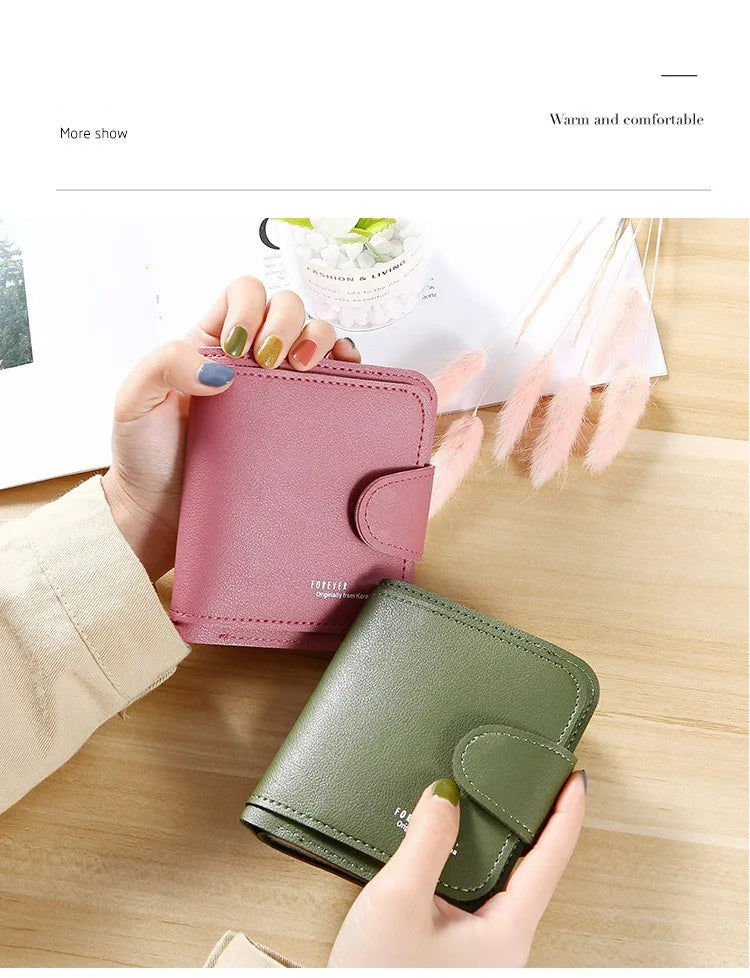 Women Wallets 2023 New Luxury Brand Red Black Small Mini Coin Purse Hasp Card Holder Lady Wallet Zipper Female Leather Buckle