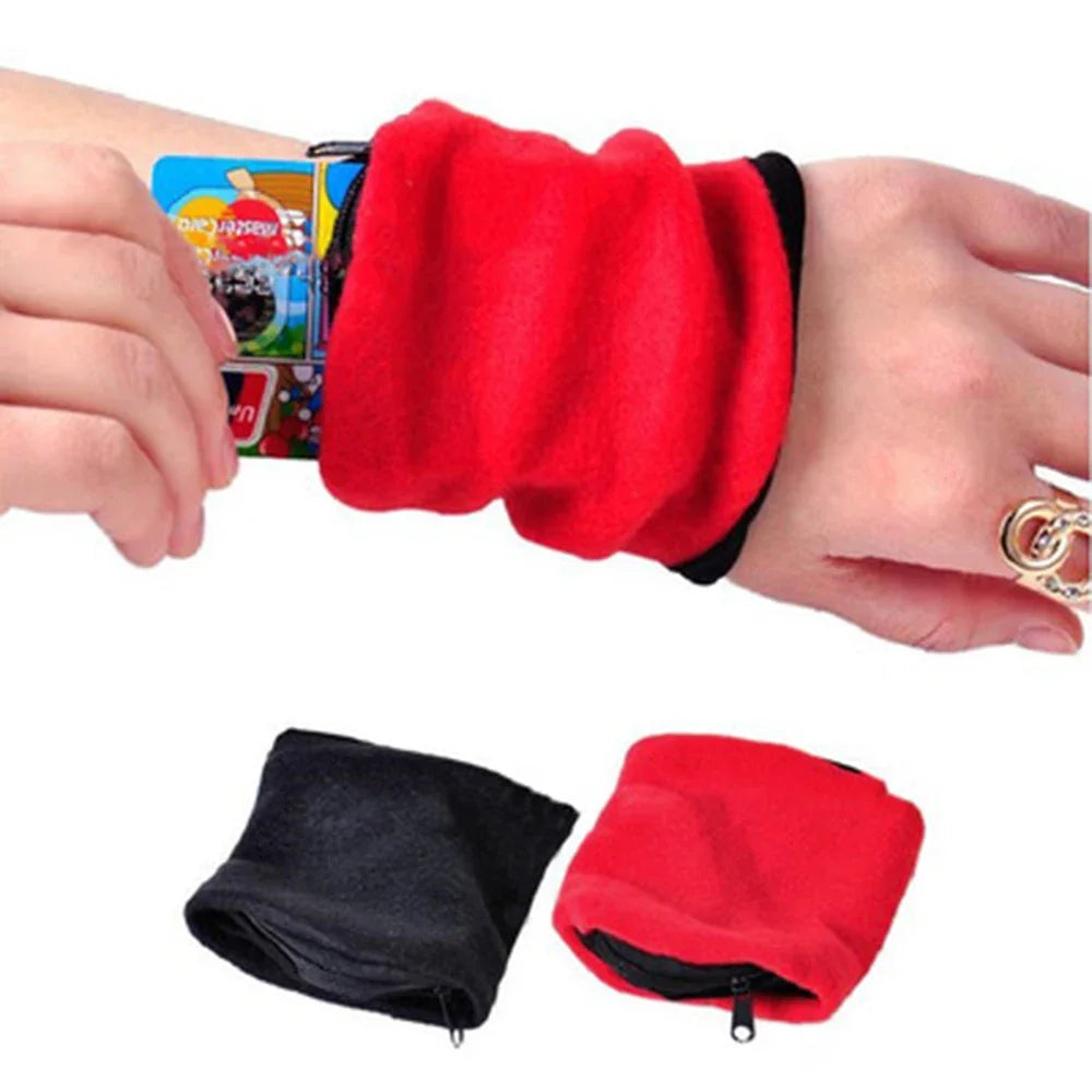 Mini Wrist Wallet Key Pouch Band Fitness Sports Zipper Wristband Running Gym Cycling Safe Coin Purse Cotton Wrist Bag Men Women