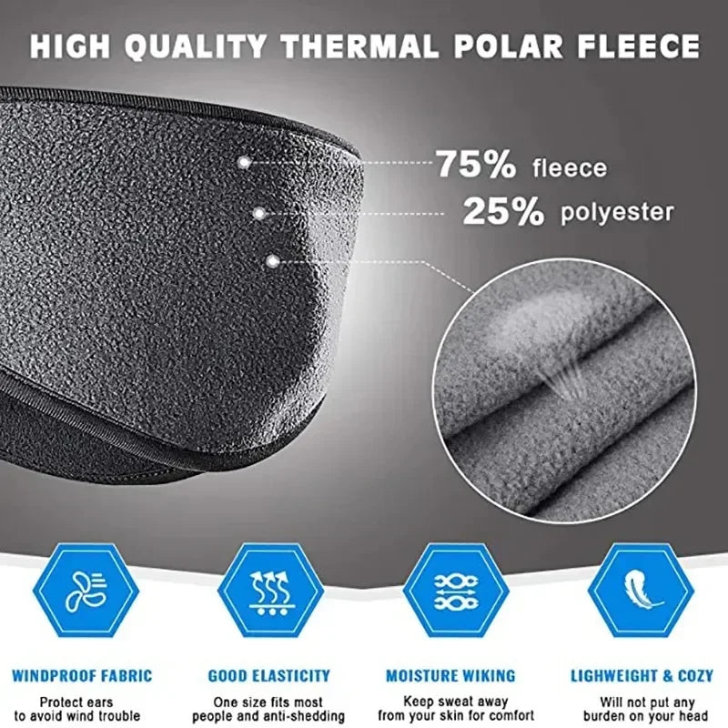 Cold Weather Ear Warmer Headband Winter Ski Muffs Non-Slip Fleece Ear Cover for Women Men Outdoor Sports Cycling Earmuffs