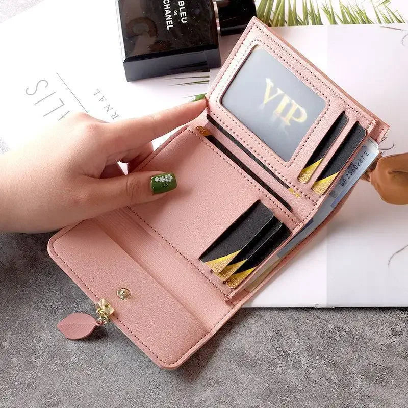 Fashion Short Women Wallet PU Leather Women Luxury Tassels Wallet Hasp Small Wallet Trend Coin Purse Ladies Card Holder Monedero