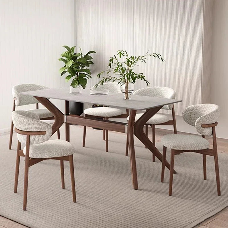 Nordic Mobile Dining Room Sets Armchair Foldable Design Chair Dining Table Set Modern Tavolo E Sedie Pranzo Home Furniture DW