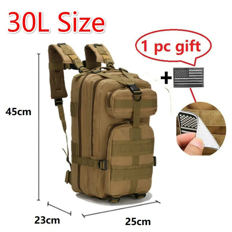 2024 New 3P Backpack Waterproof Cycling Sports Outdoor Backpack Multifunctional Tactical Camouflage Bag