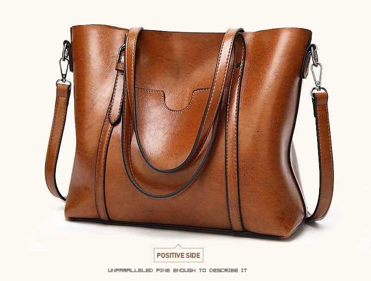 Shoulder Bags for Women Oil Wax Leather Handbag Tote Crossbody Bag Vintage Satchels Women Bags Designer Handbag High Quality