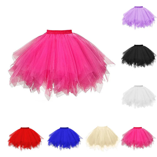 Candy-colored Colorful Skirt Women's Sexy Mini Tulle Dress Christmas Masquerade Dress Stage Performance Ballet Fluffy Skirt