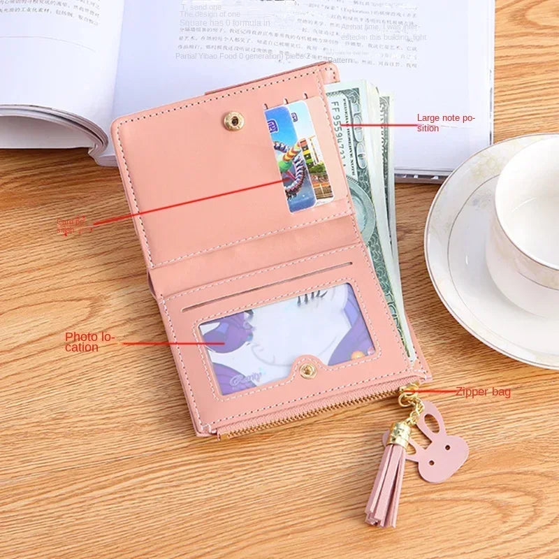 Women Fashion Short Wallet Coin Purse for Women Card Holder Bag Small Ladies Wallet Female Two-fold Hasp Mini Cute Clutch Purse