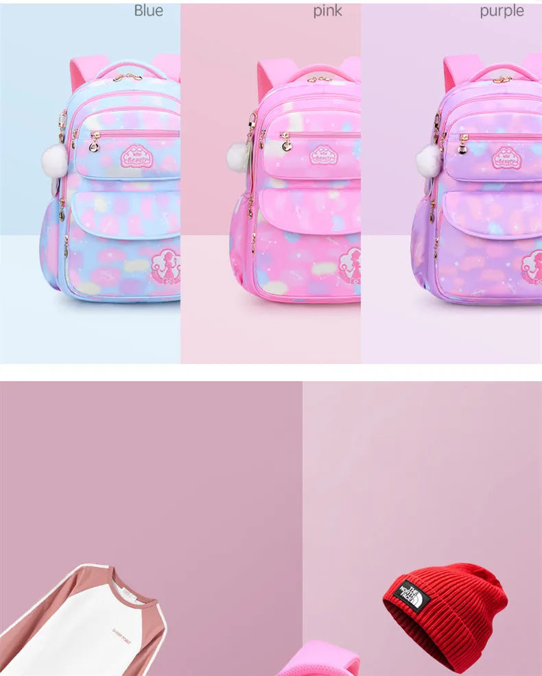 Girl School Bag Backpack Back Pack For Teenager Women Children Female Pink Schoolbag Primary High Bagpack Class Teens Child Kids