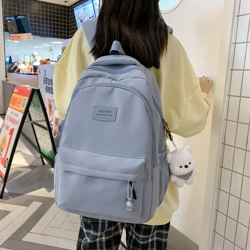 New Female Fashion Lady High Capacity Waterproof College Backpack Trendy Women Laptop School Bags Cute Girl Travel Book Bag Cool