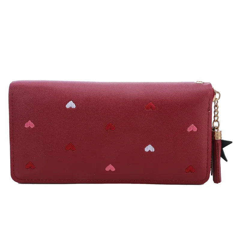 Women Long Wallets Purses Luxury Love Heart Wallets for Ladies Girl Money  Pocket Card Holder Female Wallets Phone Clutch Bag