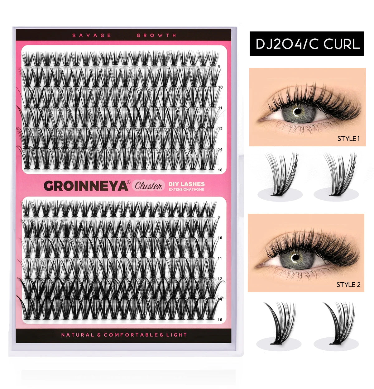 Lashes Clusters Set Extensions Kit Fake eyelashes Mix Lash Clusters with Lash Bond Seal and Lash Applicator Tool Makeup