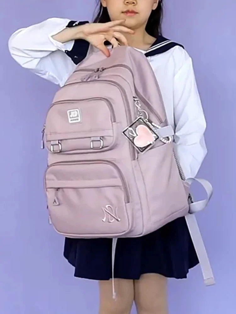 Girl School Bag Backpack Back Pack For Teenager Women Children Female Pink Schoolbag Primary High Bagpack Class Teens Child Kids