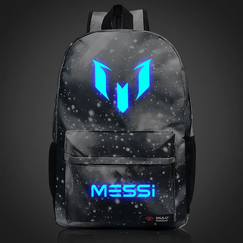 New 2024 Luminous Messi Football Backpack 3D Printe Teens Laptop  Shoulder Bags Women Men High School Students light School Bags