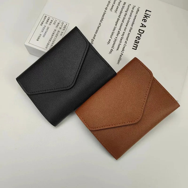 New Cute Wallets for Women Small Hasp Girl Credit Card Holder for PU Leather Coin Purse Female Wallet Short Purses for Women