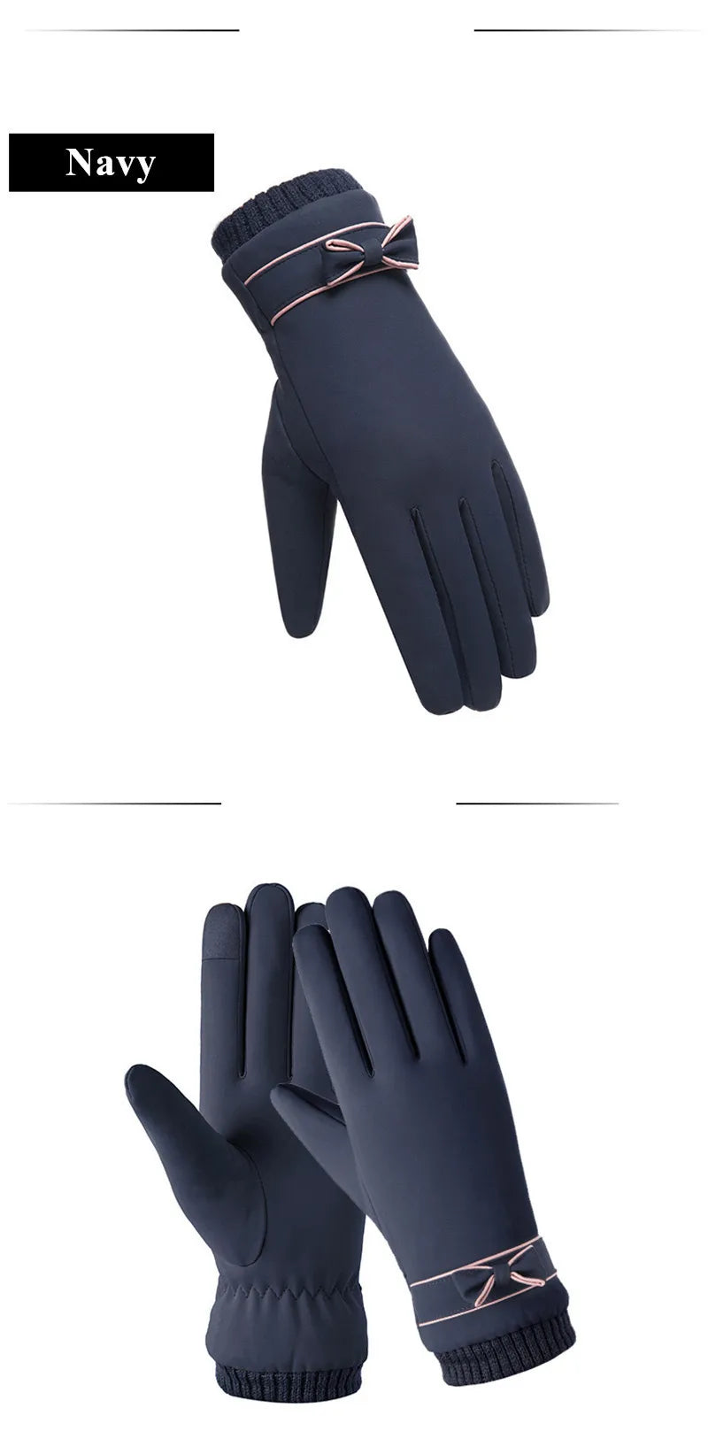 Winter Women Gloves Hand Warmer Thermal Fleece Lined Guantes Full Finger Ladies Mitten Touchscreen Waterproof Bike Cycling Glove