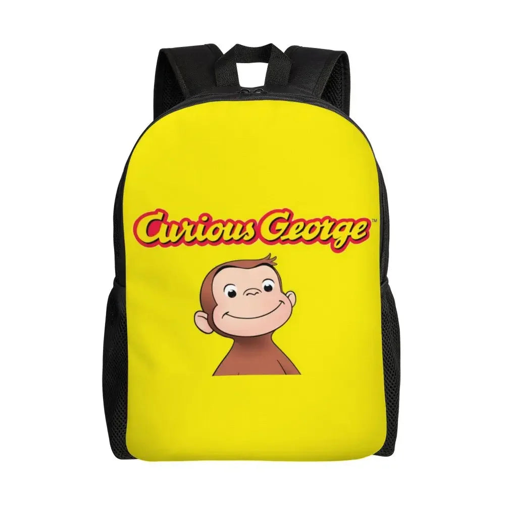 Customized Curious George Backpacks Women Men Casual Bookbag for School College Monkey Bags