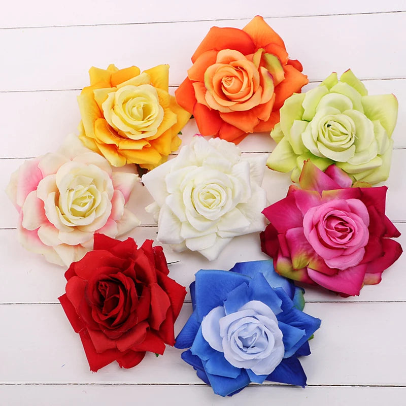 Flamenco Flowers For Hair DIY Headdress For Bridal Flocking Cloth Red Rose Flower Hairpin Hair Clip Party Hair Accessories