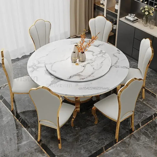 Round Dining Table Kitchen Modern Dining Table Set Small Living Room Apartment Steel Set Home Furniture Mesas Comedor Minimalist