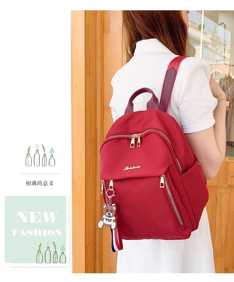 Solid Zipper High Capacity Thread Waterproof Nylon Fashion Backpacks 2024 Hot Sale Versatile Women's Bag Mochila Mujer Mochila