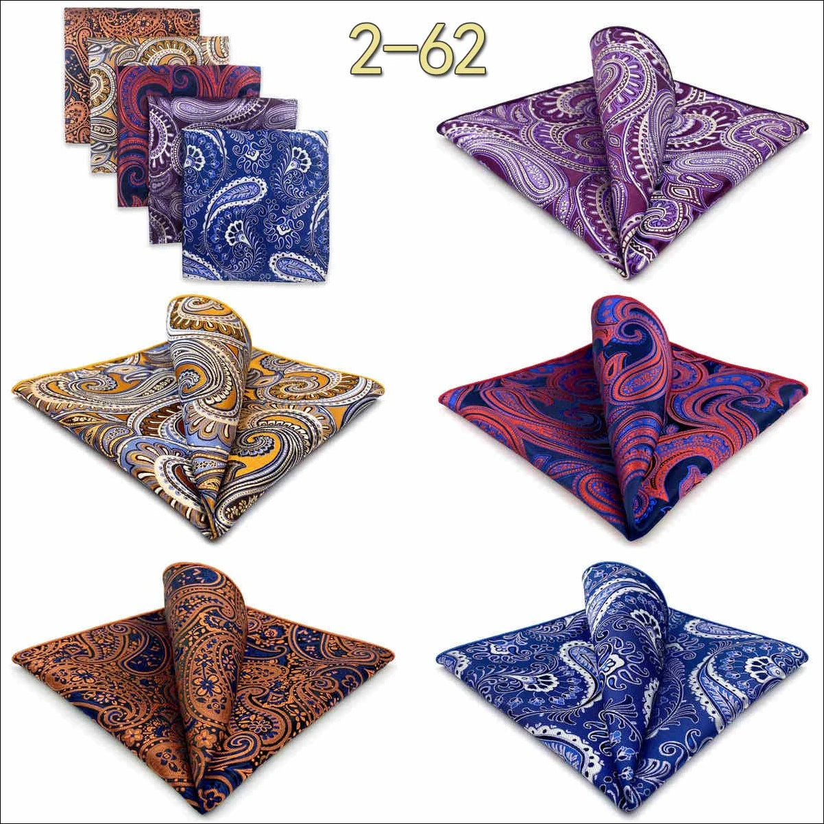 5 Pieces Mens Pocket Squares Wedding Handkerchiefs Set Fashion Formal Bundle Luxury Unique