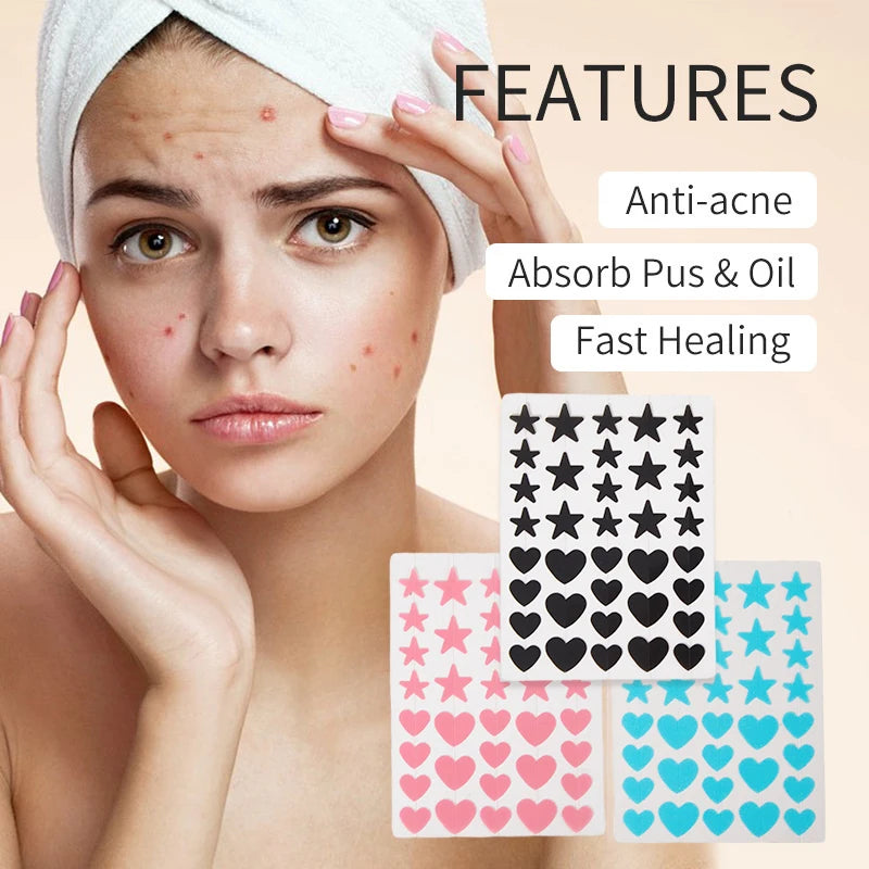 Patch anti-boutons en forme d'étoile, coloré, invisible, pour éliminer l'acné, autocollants de soins de la peau, anti-cernes, outil de maquillage de beauté pour le visage