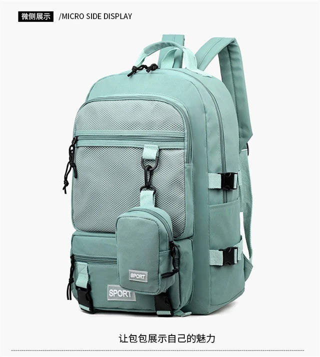 Hot Selling Solid Color Multi Kinetic Oxford Women's Backpack 2024 New Business Travel Sports High-capacity Men's Backpack