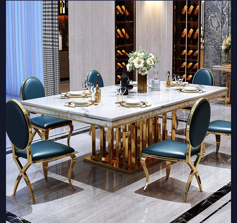 Luxury Modern Dining Table Chair Marble Desk Mobile Kitchen Tables Console Dining Table Mobile Table A Manger Home Furnitures