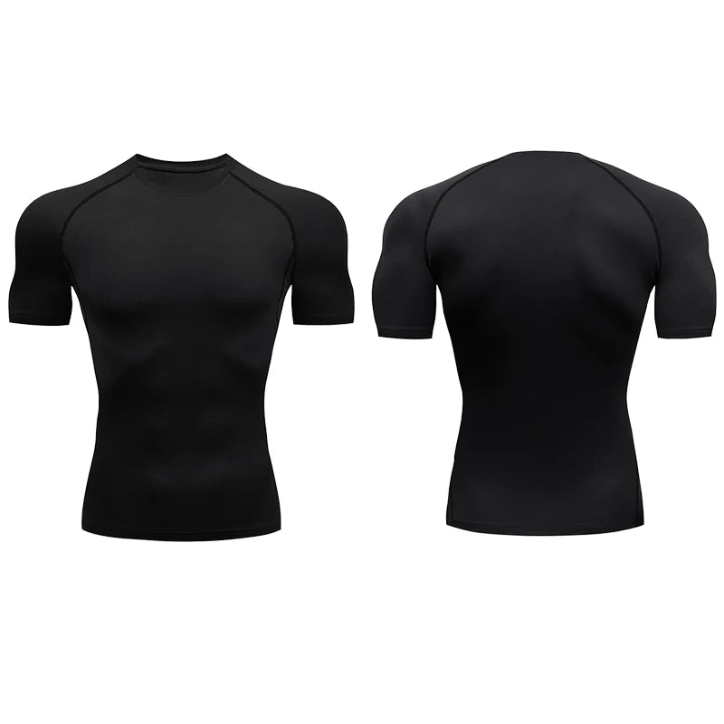 Compression T Shirt Men Summer Sportswear Running T-shirt Elastic Quick Dry Sport Tops Tee Athletic Gym Workout Shirts Men 2024