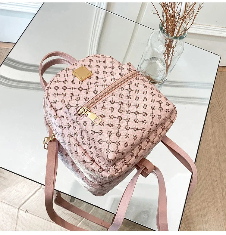 2024 New Fashion Casual Women Mini Backpack Luxury Pu Leather Small Bag School Girl Backpacks style Ladies Cute Travelling