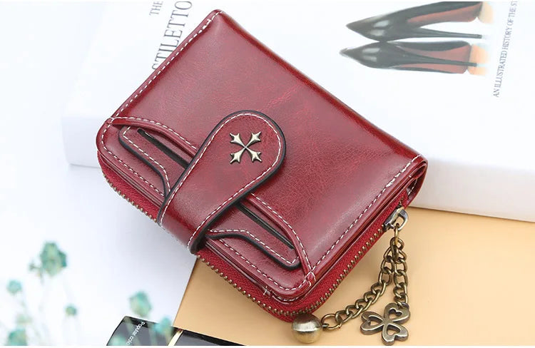 Women Wallets and Purses PU Leather Money Bag Female Short Hasp Purse Small Coin Card Holders Blue Red Clutch New Women Wallet