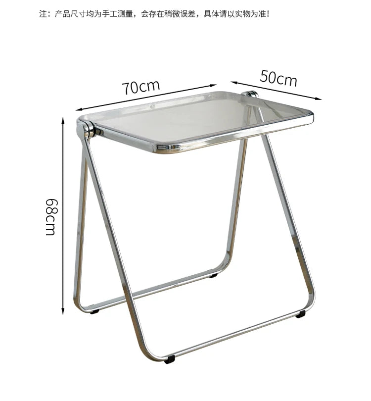 Transparent Folding Table and Chair Set Modern Acrylic Furniture Compact Space-Saving Chairs for Bedroom and Balcony