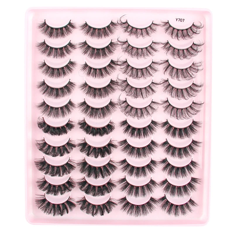 SHIDISHANGPIN 3/10/20 paires de faux cils en vison dramatiques en désordre 3D boucles russes D Cosplay faux cils maquillage