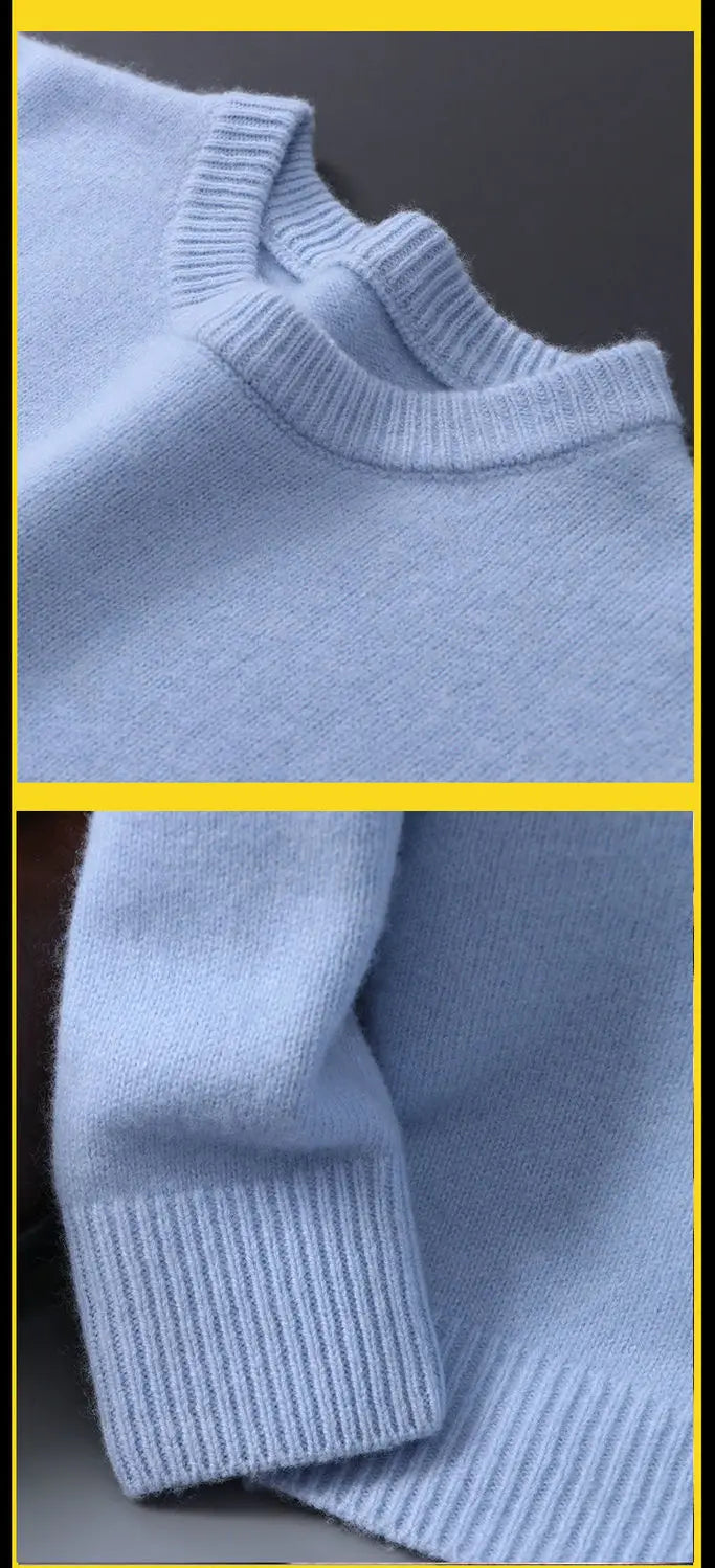 Hot Sale Cashmere Men's Sweater O-Neck Knitted Jumpers Long Sleeve Male Pullover  Soft Warm Woolen Fashion Clothing Big Size