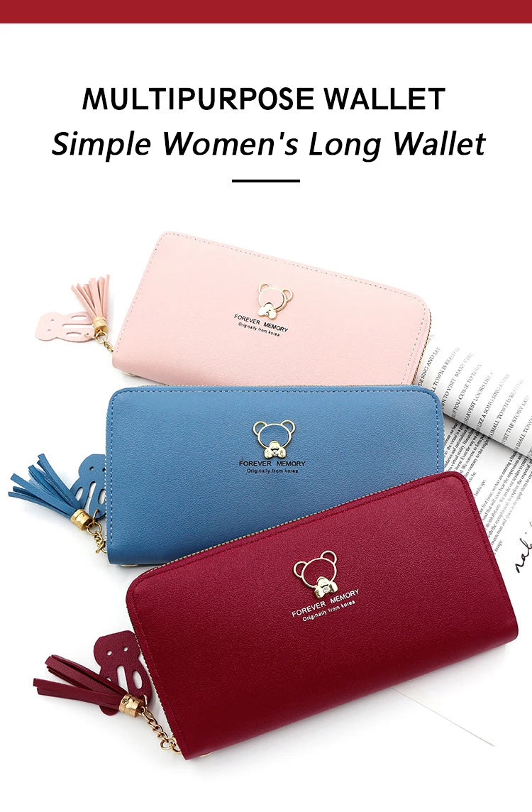 New Women Phone Bags Long Wallets Free Name Engraving Cute Card Holder Zipper Female Purse Minimalist Coin Pocket Women's Wallet